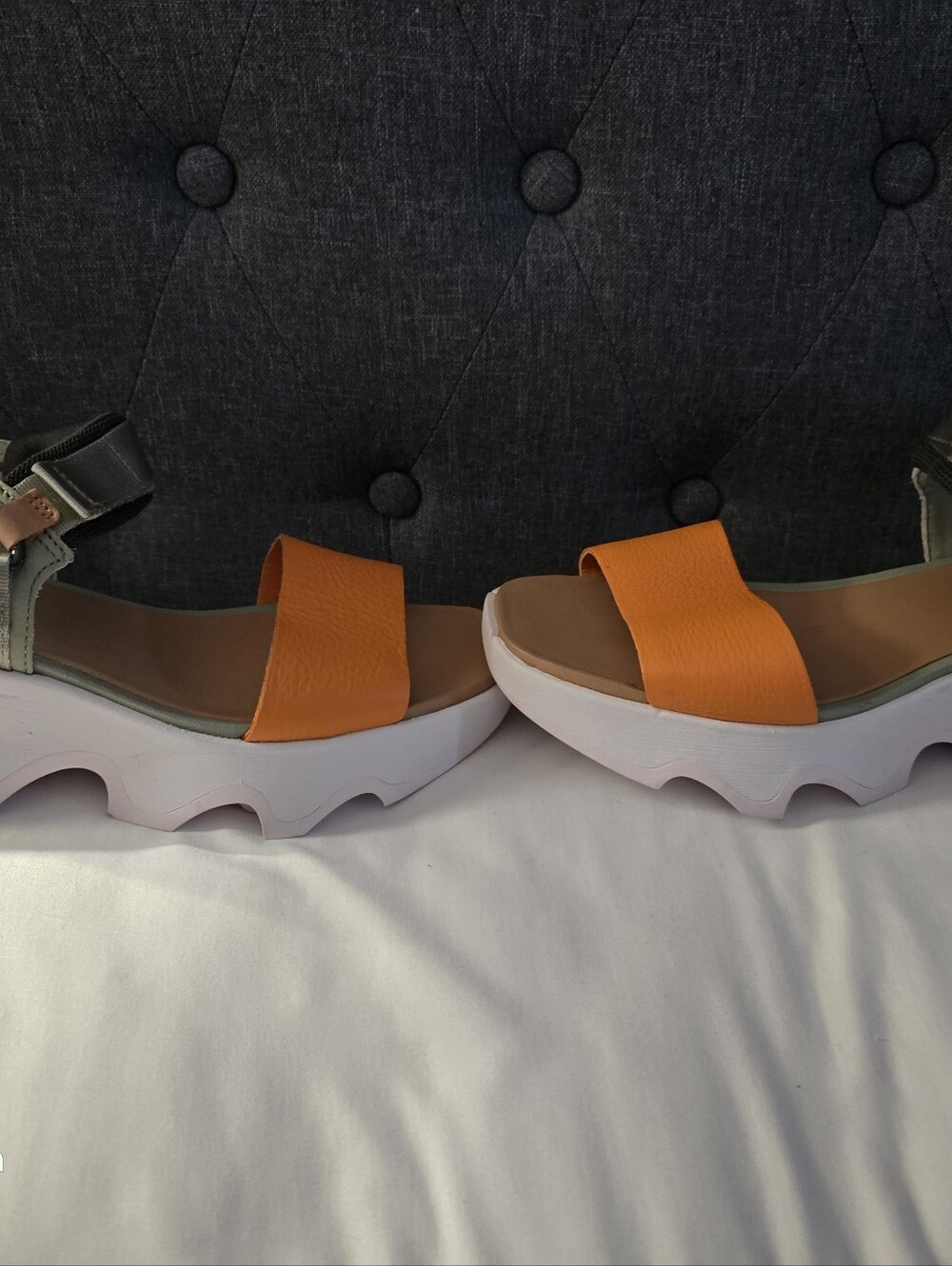 Sorel Kinetic Impact Y Strap High Sandals Womens Orange Green White Size 9 (40) - Picture 7 of 13